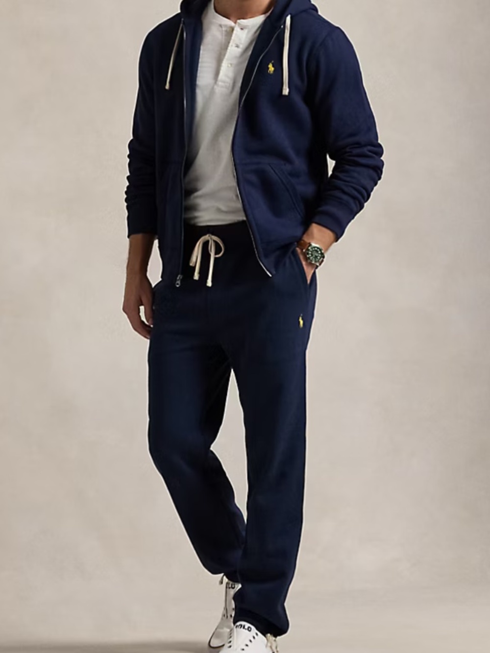 NWT Polo RL Fleece Tracksuit Set - Navy Blue - Hoodie (XXLT) & Sweatpants (LT)